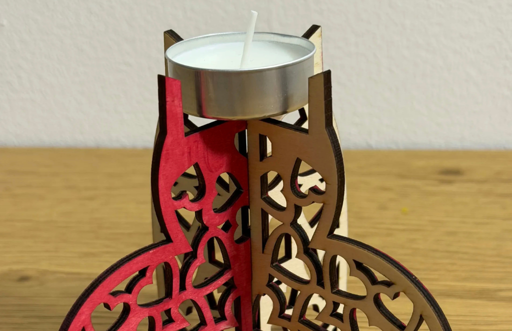 3D srdce - držák na čajovou svíčku