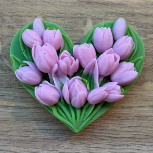 Srdce plné tulipánů - Vonná dekorace